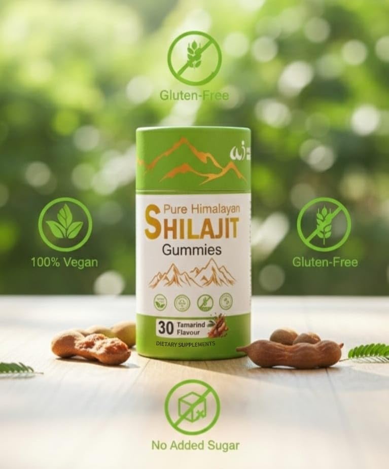 Wellness Insights Pure Himalayan Shilajit Gummies | Tamarind Flavour | 30 Gummies | Vegan | Gelatin Free | Gluten Free | No Added Sugar
