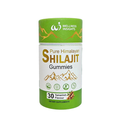 Wellness Insights Pure Himalayan Shilajit Gummies | Tamarind Flavour | 30 Gummies | Vegan | Gelatin Free | Gluten Free | No Added Sugar