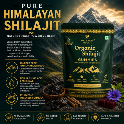 Wellness Insights Organic Shilajit Gummies 200mg | 30 Gummies (1 Month Supply)