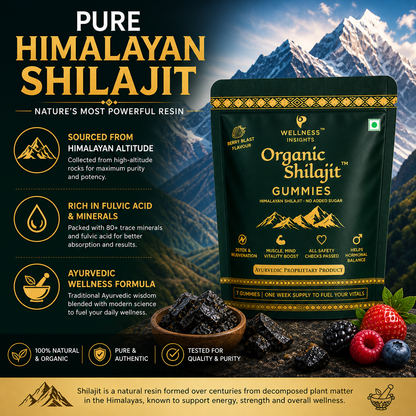 Wellness Insights Organic Shilajit Gummies 200mg | 7 Gummies (1 Week Trial Pack)