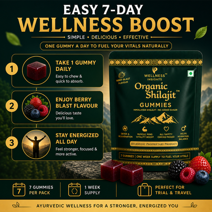 Wellness Insights Organic Shilajit Gummies 200mg | 7 Gummies (1 Week Trial Pack)