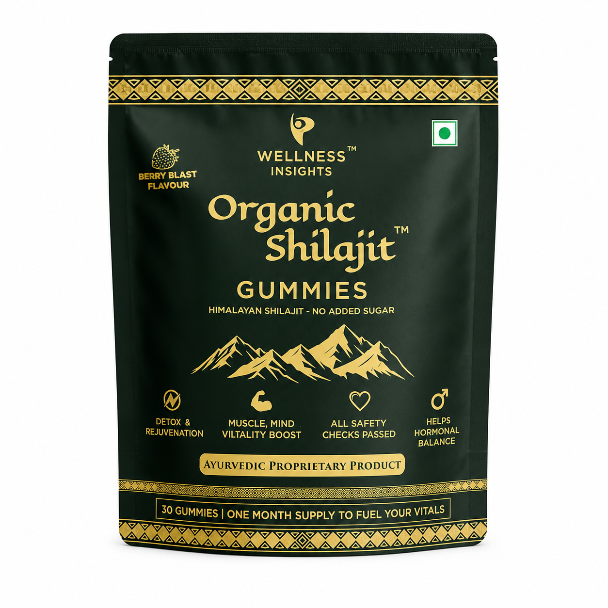 Wellness Insights Organic Shilajit Gummies 200mg | 30 Gummies (1 Month Supply)
