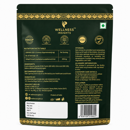 Wellness Insights Organic Shilajit Gummies 200mg | 30 Gummies (1 Month Supply)