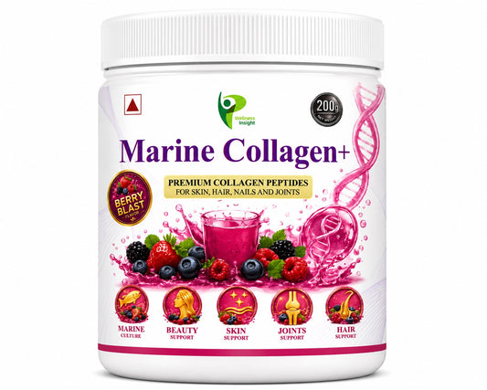 Wellness Insights Marine Collagen+ Berry Blast | Premium Marine Collagen Peptides | Skin, Hair, Nails & Joint Support | 200g