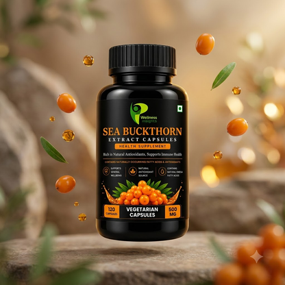 Wellness Insights Sea Buckthorn Extract Capsules | 500mg | 120 Vegetarian Capsules