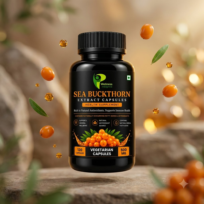 Wellness Insights Sea Buckthorn Extract Capsules | 500mg | 120 Vegetarian Capsules