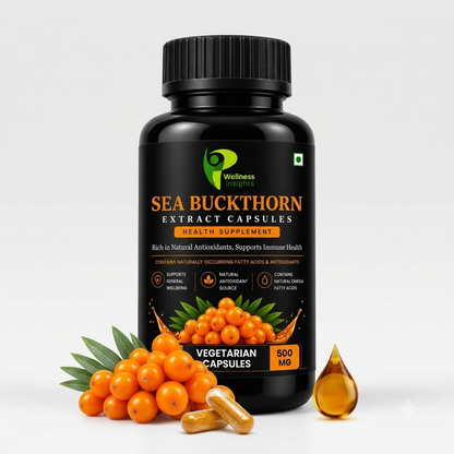 Wellness Insights Sea Buckthorn Extract Capsules | 500mg | 120 Vegetarian Capsules