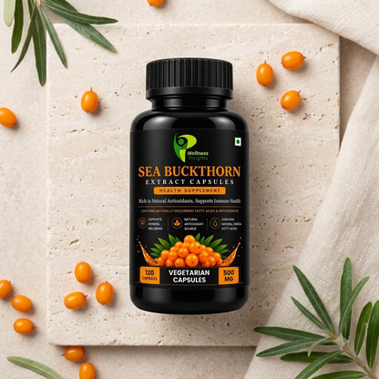 Wellness Insights Sea Buckthorn Extract Capsules | 500mg | 120 Vegetarian Capsules